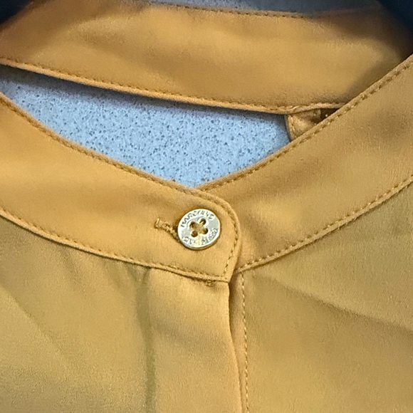 Mustard Yellow Open back Button-Up Blouse - Picture 4 of 6